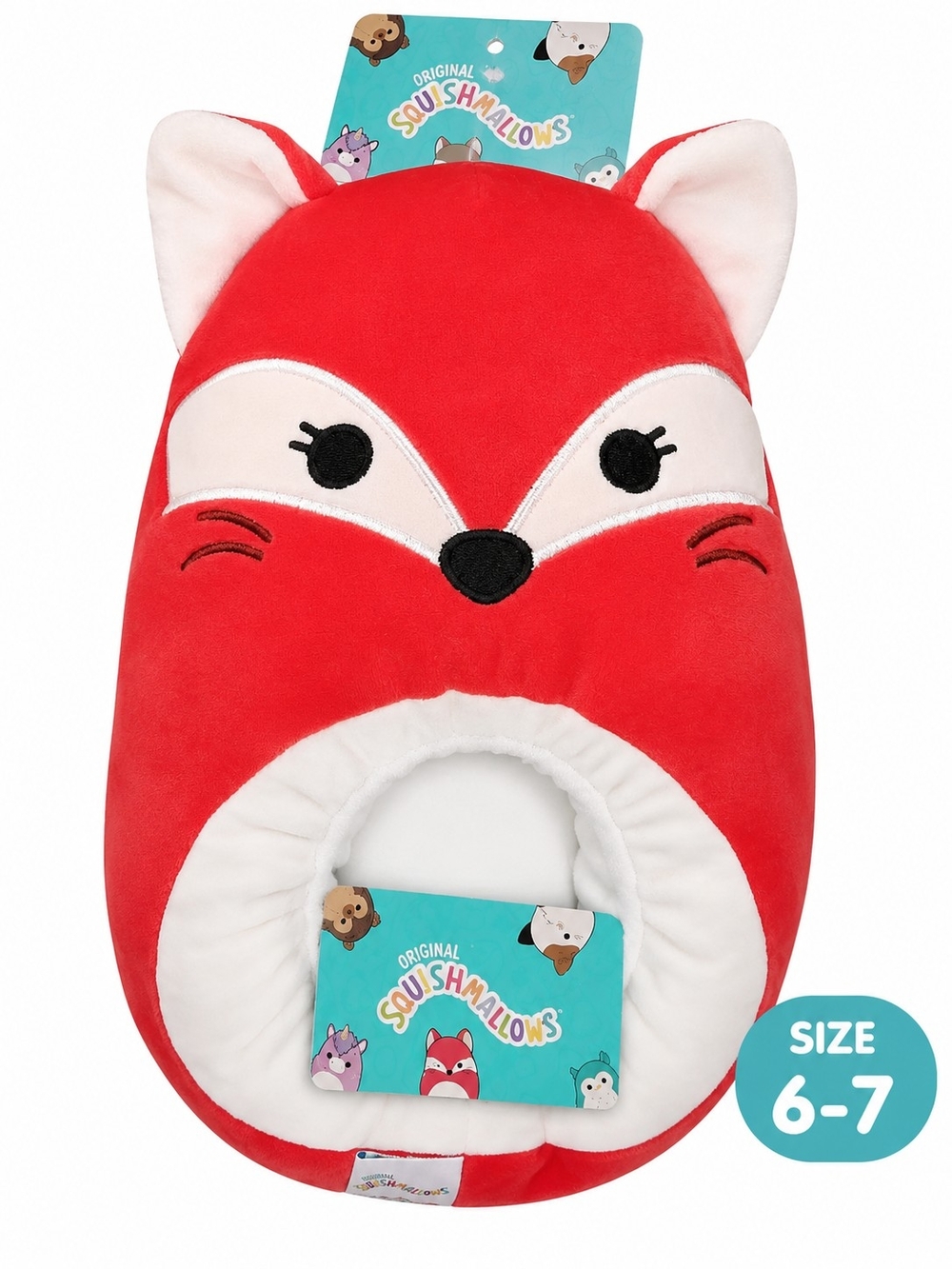 Squishmallows Red & Cream Fox Plush Slipper Bed